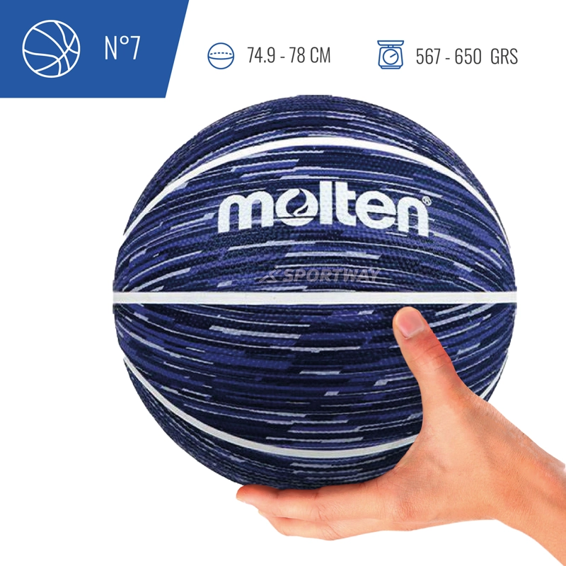 BALON BASQUETBOL MOLTEN BF1600 AZULINO/BLANCO TALLA 7 - 6