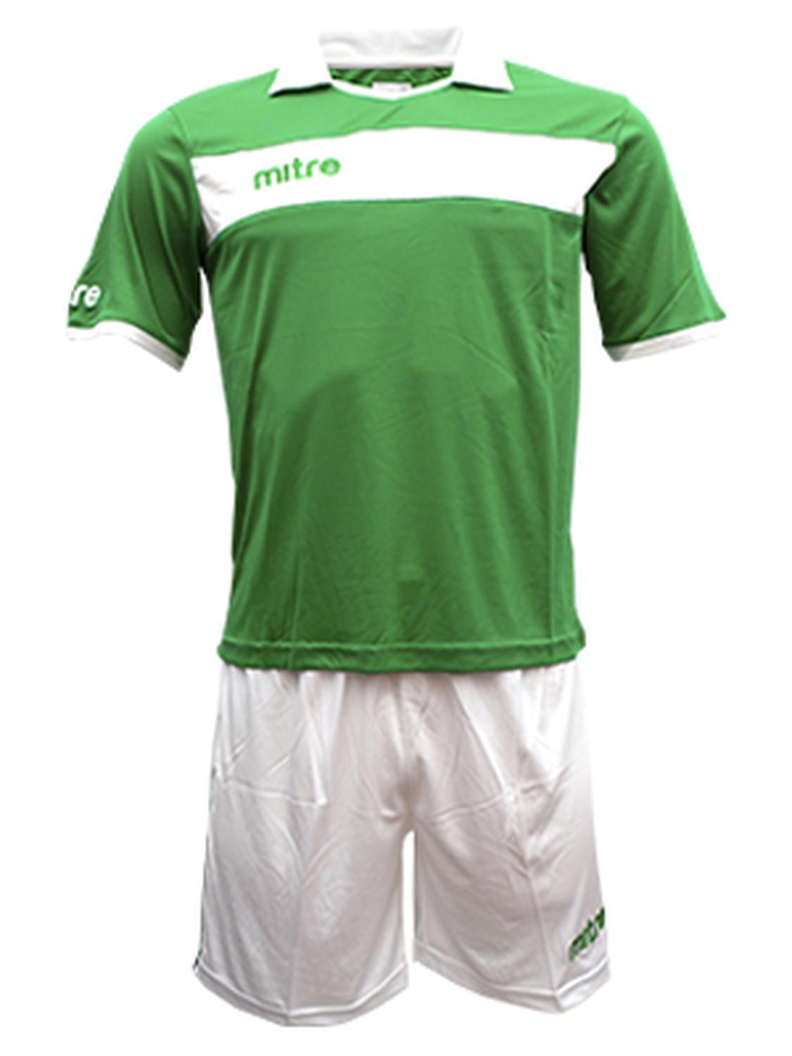 UNIFORME FUTBOL HOMBRE MITRE VERDE BLANCO LONDON - 2