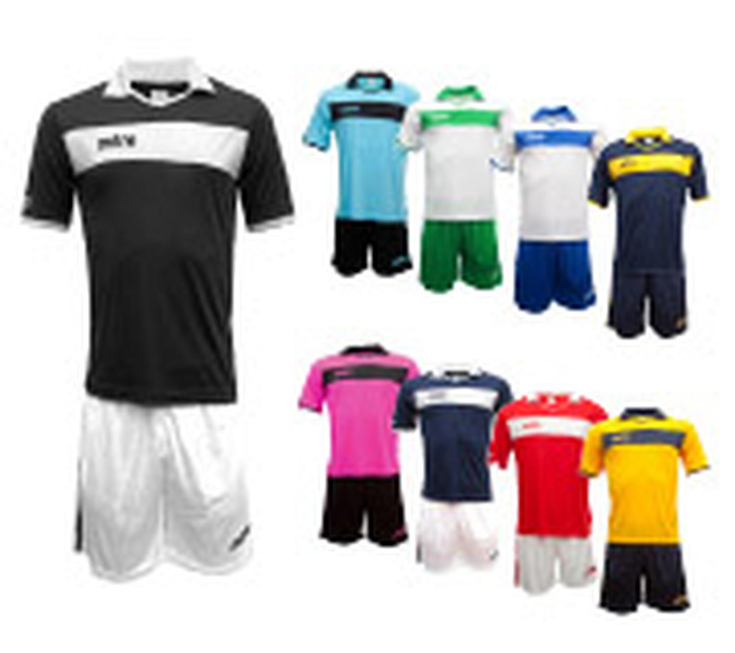 UNIFORME DE FUTBOL HOMBRE MITRE LONDON AZUL MARINO BLANCO - 1