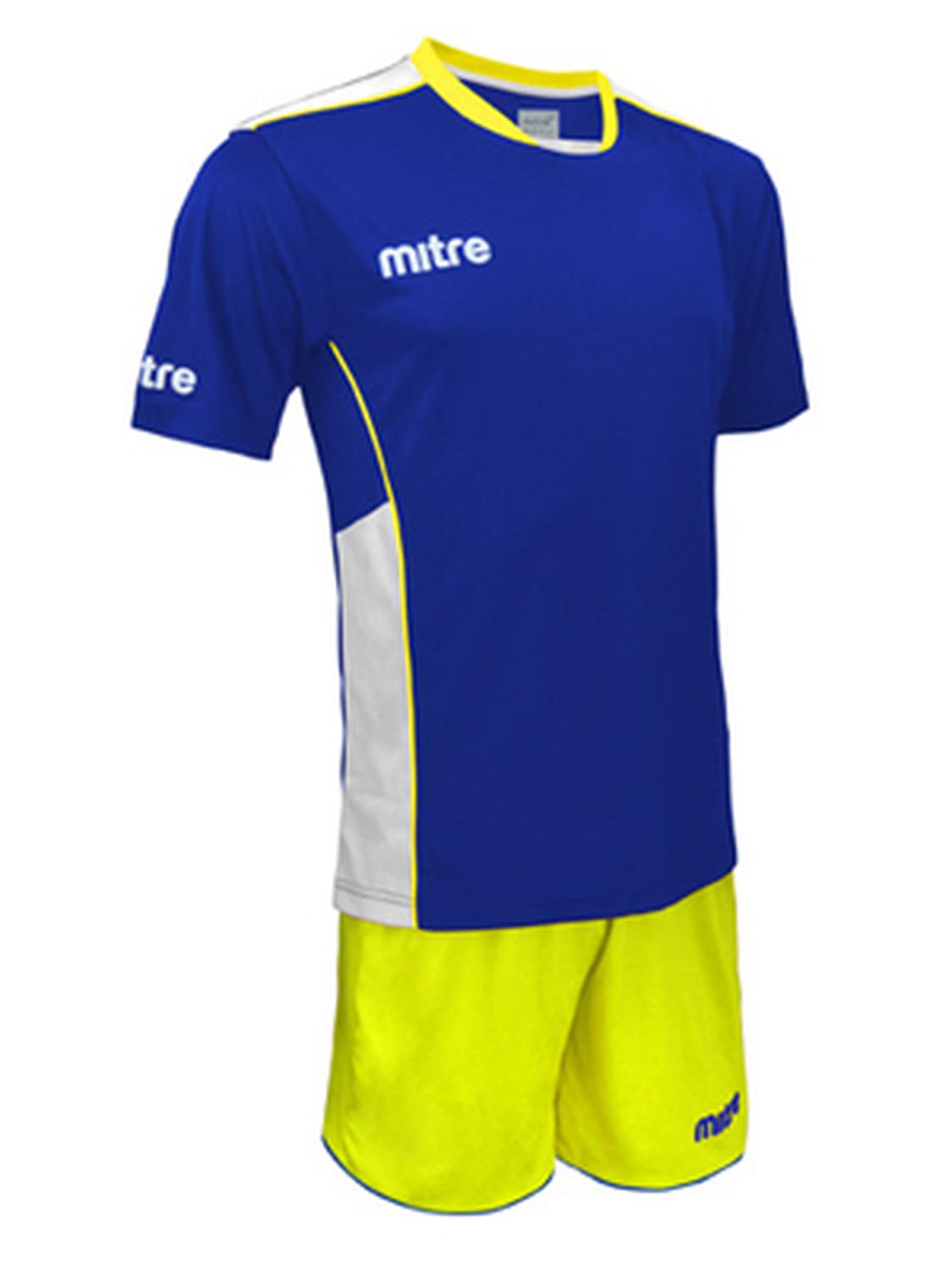 UNIFORME FUTBOL HOMBRE MITRE AZULINO AMARILLO OXFORD - 1
