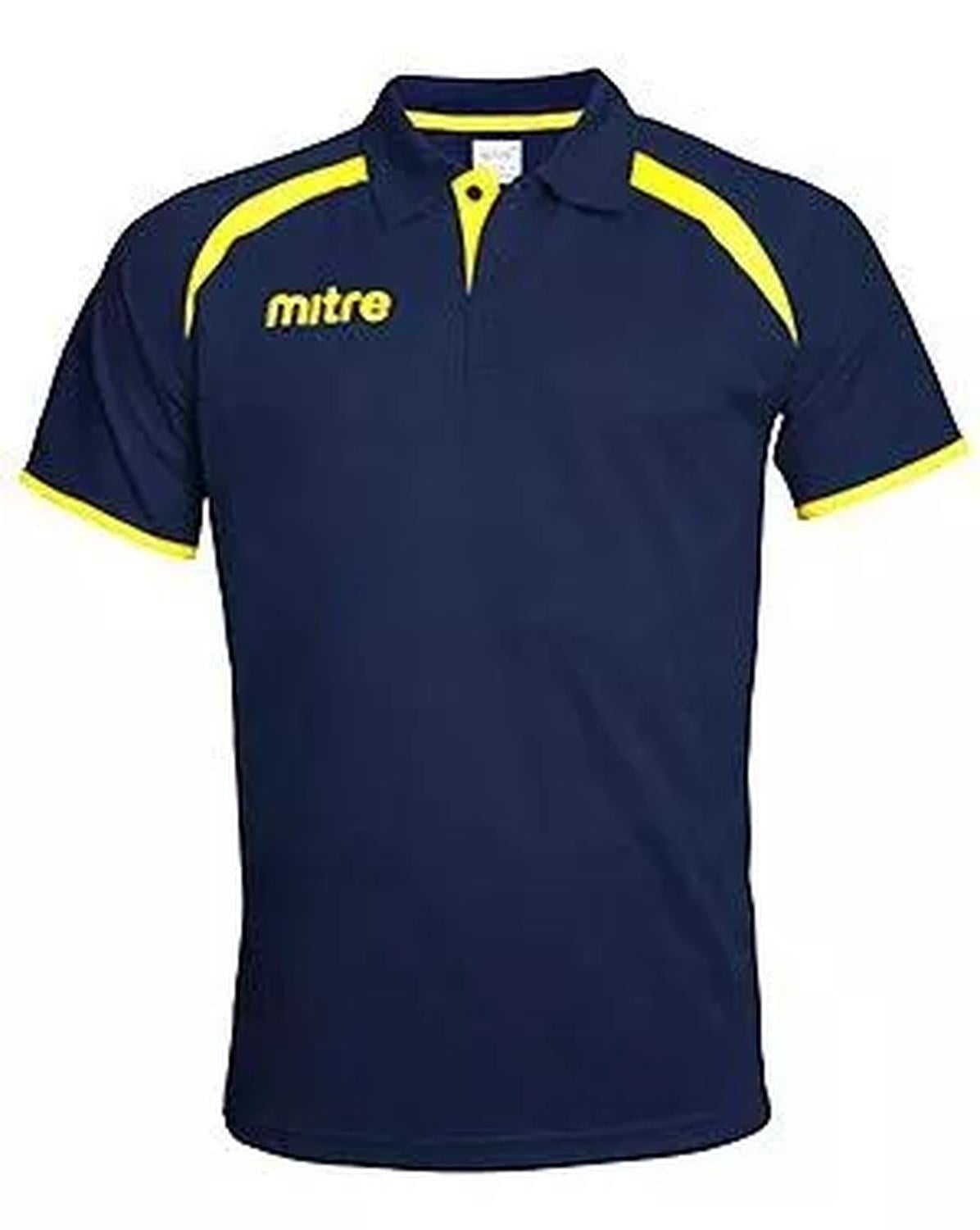 POLERA PIQUE HOMBRE MITRE AZUL MARINO AMARILLO - 1