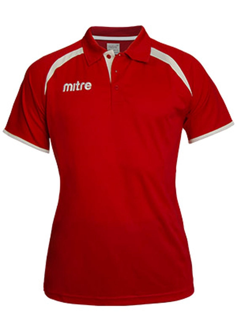 POLERA PIQUE MUJER MITRE ROJO BLANCO - 1