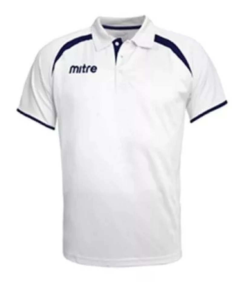 POLERA PIQUE HOMBRE MITRE BLANCO AZUL MARINO - 1