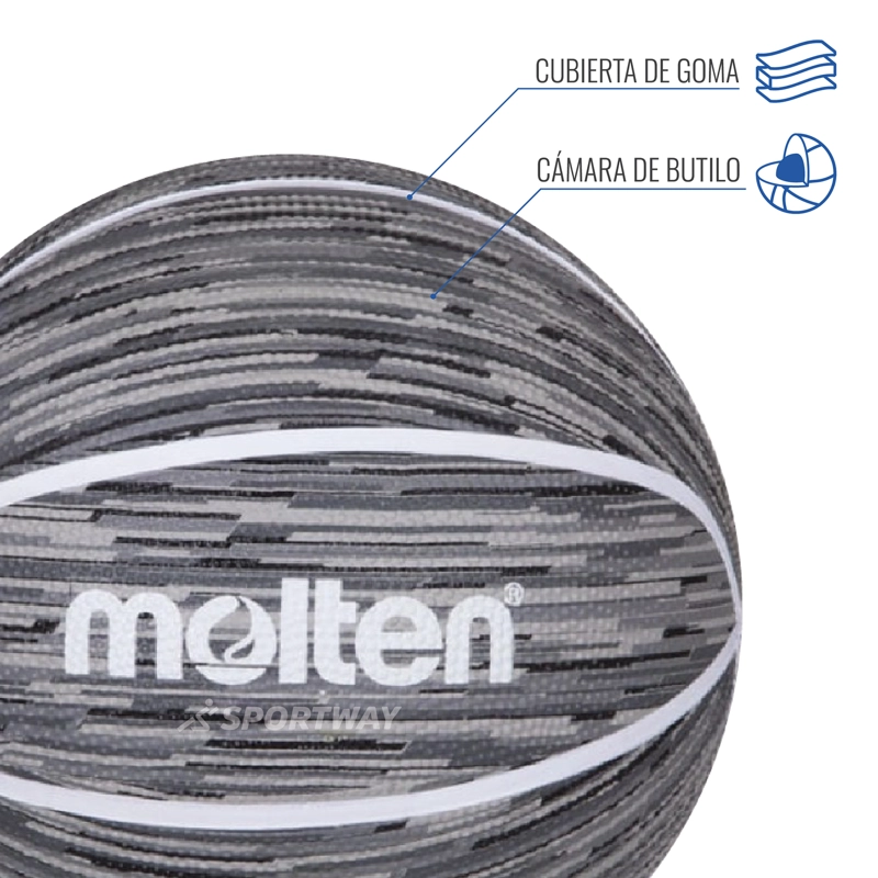 BALON BASQUETBOL MOLTEN BF1600 NEGRO/BLANCO TALLA 7 - 4