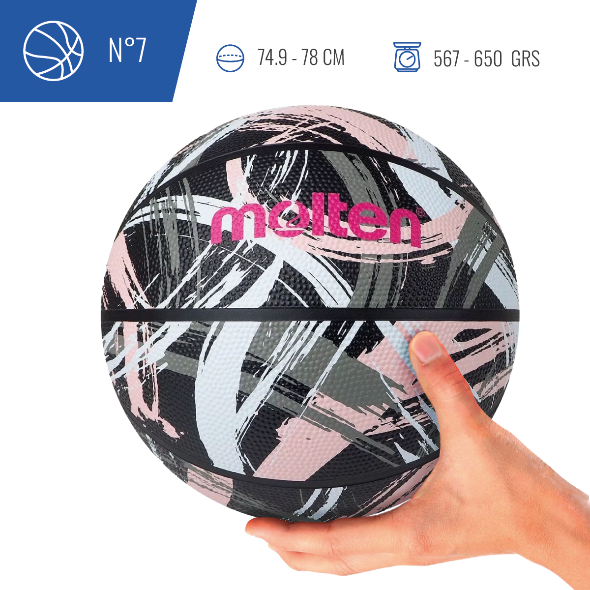 BALON BASQUETBOL BF1601 ROSADO T7 - 5