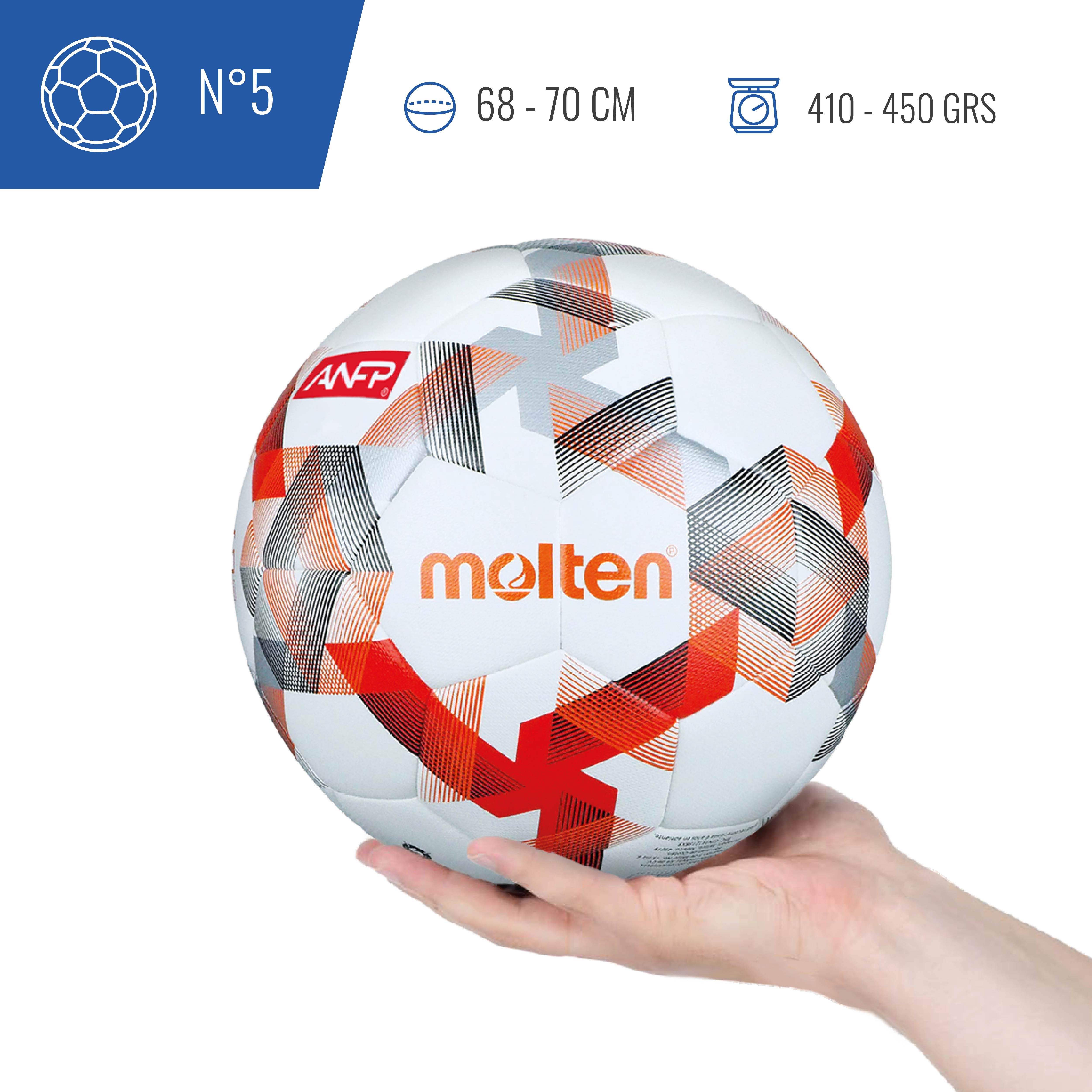 BALON FUTBOL FG 3100 ANFP LOGO MOLTEN BLANCO/NARANJO T5 - 4