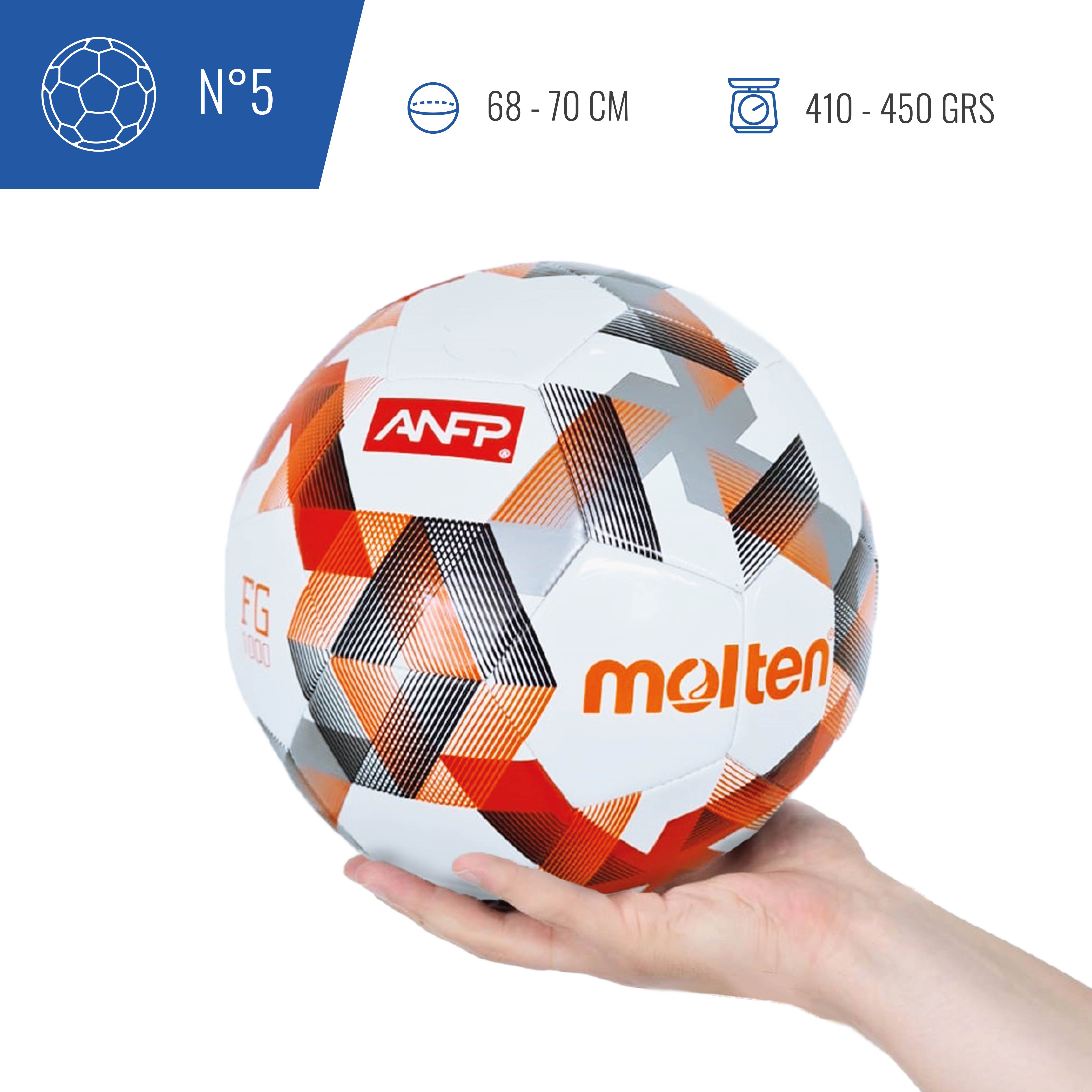 BALON FUTBOL FG 1000 ANFP LOGO MOLTEN BLANCO/NARANJO T5 - 4