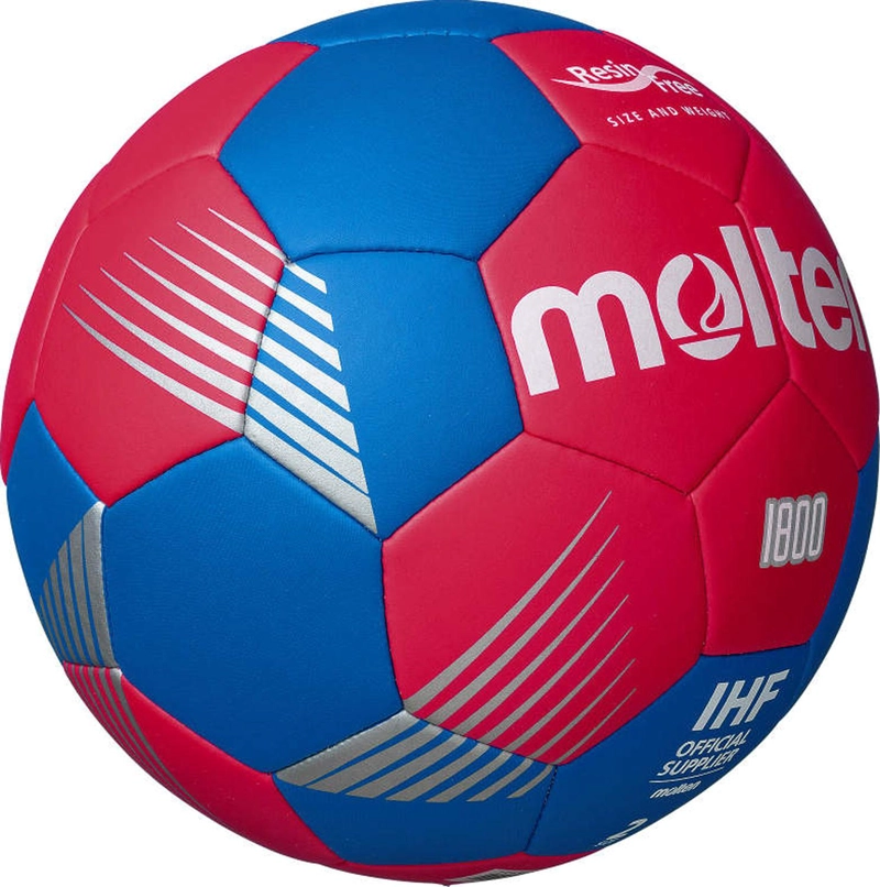 BALON HANDBOL SERIE F1800 RESINA FREE MOLTEN ROJO T.2 - 3