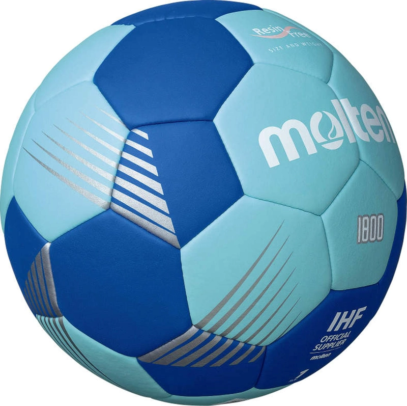 BALON HANDBOL SERIE F1800 RESINA FREE MOLTEN TURQUESA T.1 - 3