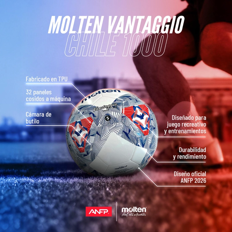 BALON DE FUTBOL MOLTEN VANTAGGIO 1000 CHILE (T.5) - 4