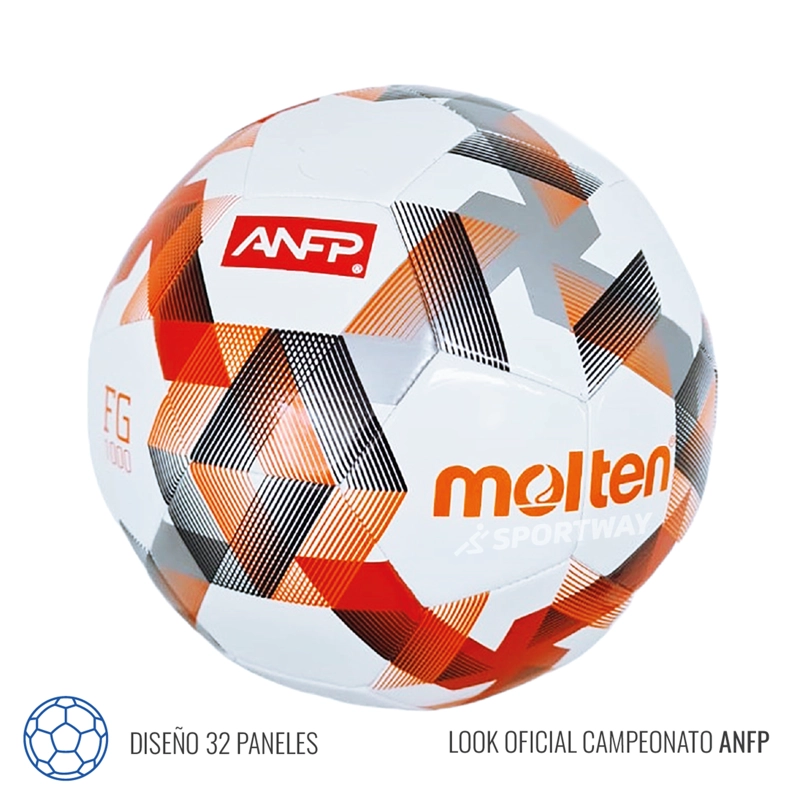 BALON FUTBOL FG 1000 ANFP LOGO MOLTEN BLANCO/NARANJO T5 - 2