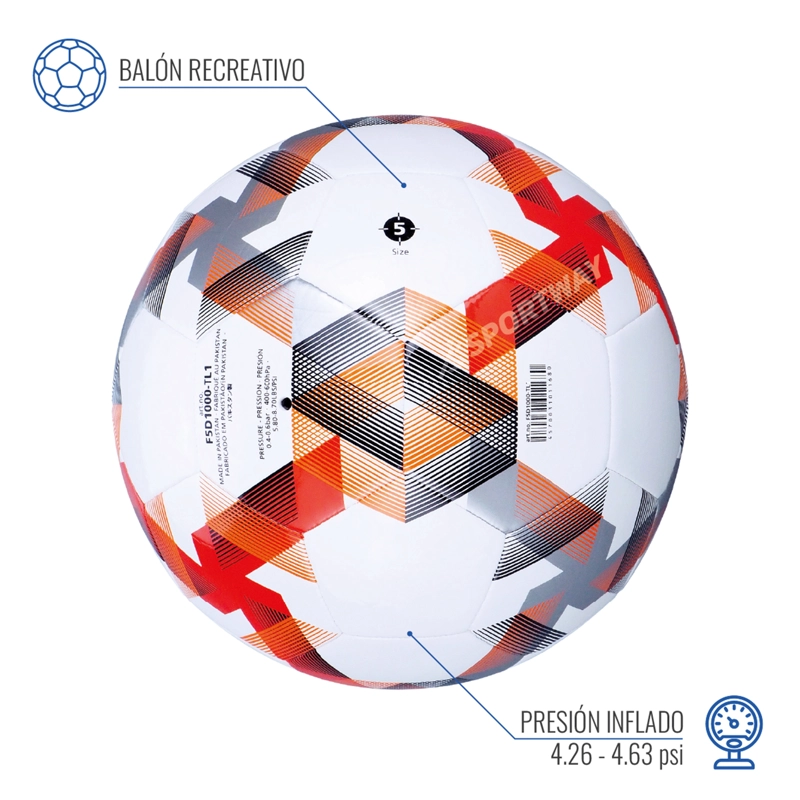 BALON FUTBOL FG 1000 ANFP LOGO MOLTEN BLANCO/NARANJO T5 - 4