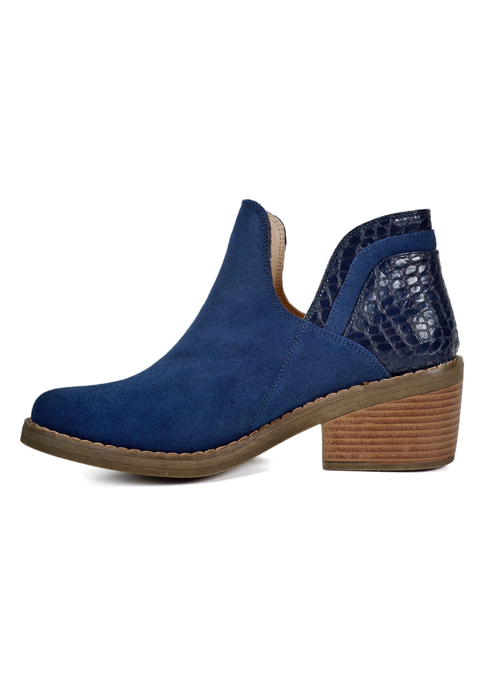 BOTÍN CUERO AZUL VAQUERO XIANA CASUAL - 4