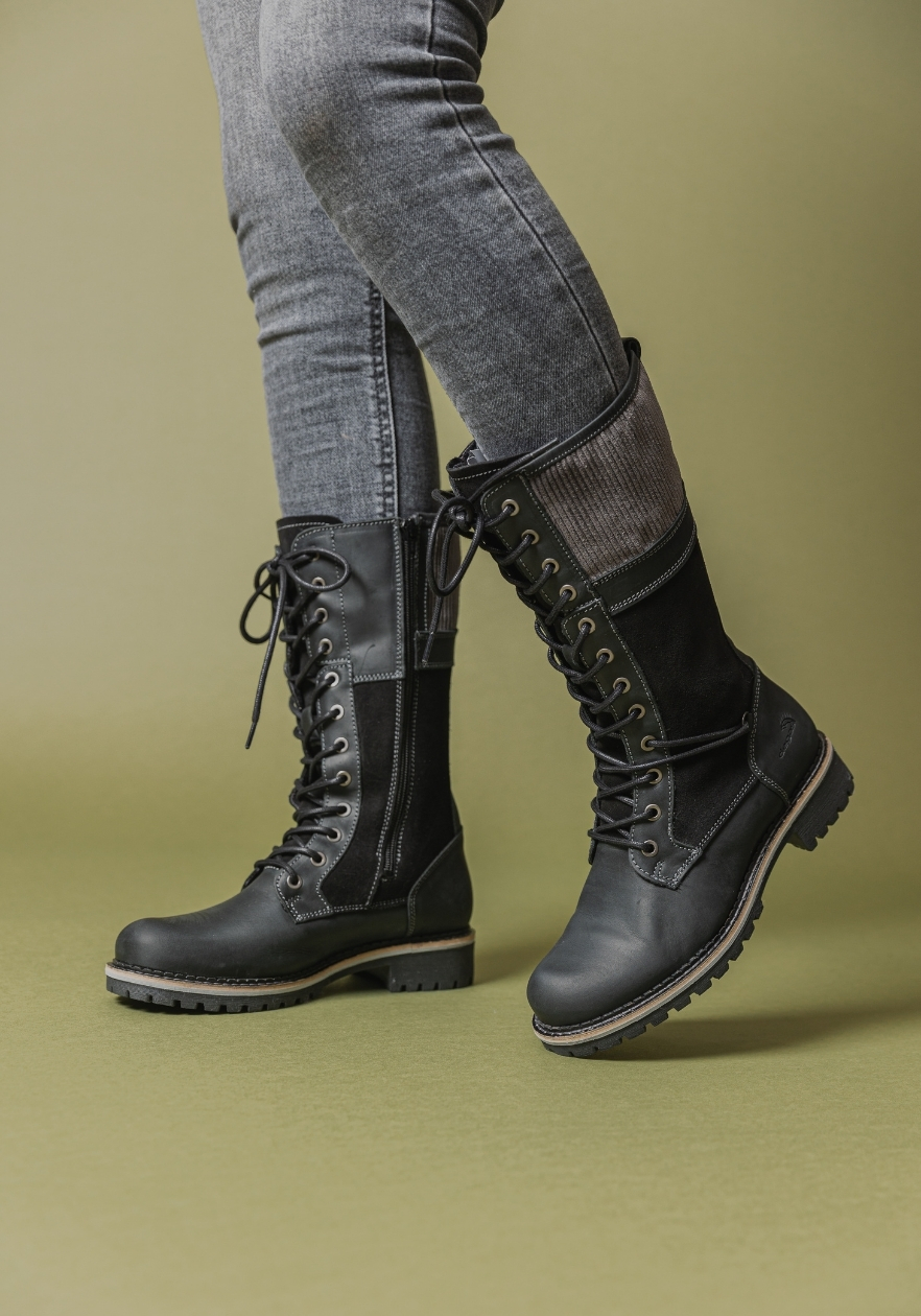 BOTA CUERO EVORA EN COLOR NEGRO - 7