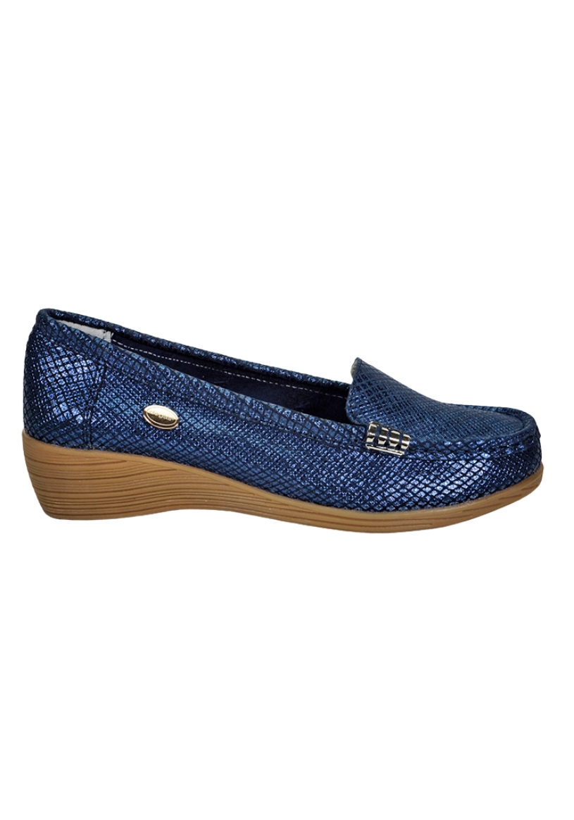 MOCASINES MUJER DEGAS CUERO AZUL HELEN SNAKE XF7716S24NSK - 1