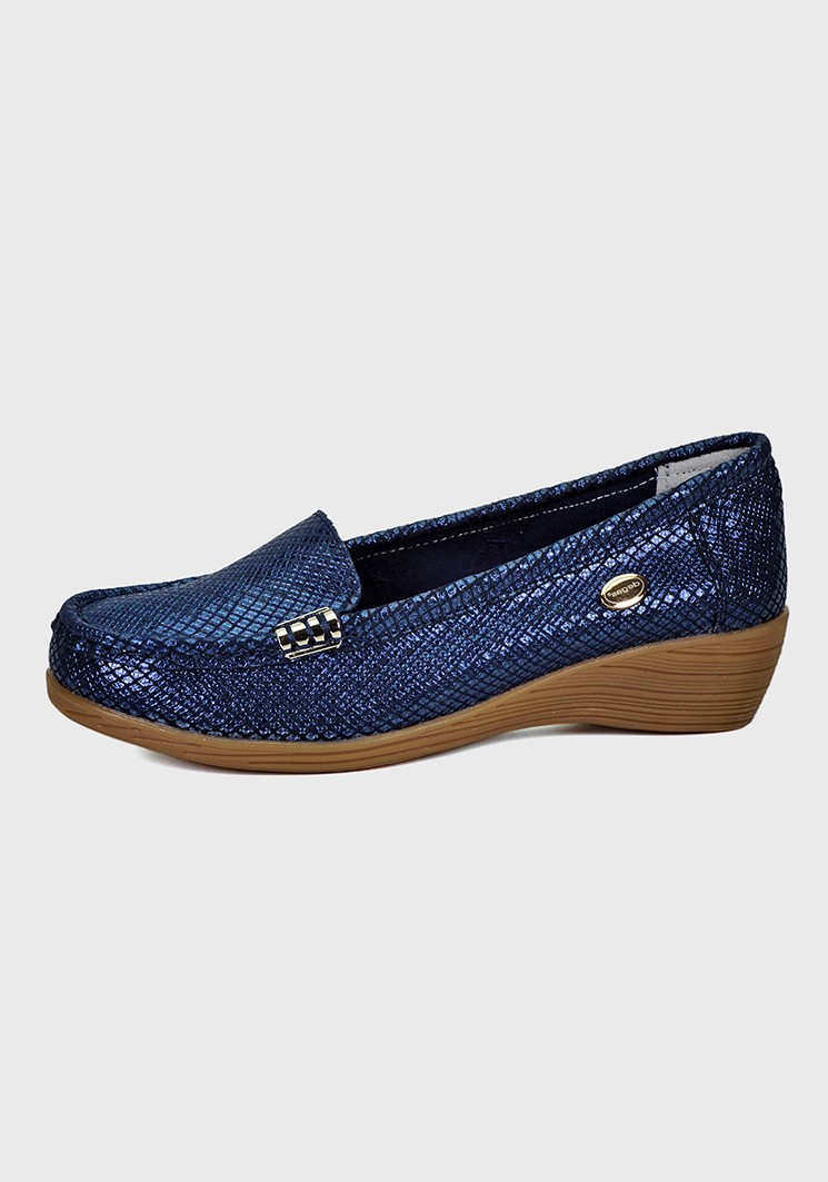 MOCASINES MUJER DEGAS CUERO AZUL HELEN SNAKE XF7716S24NSK - 2