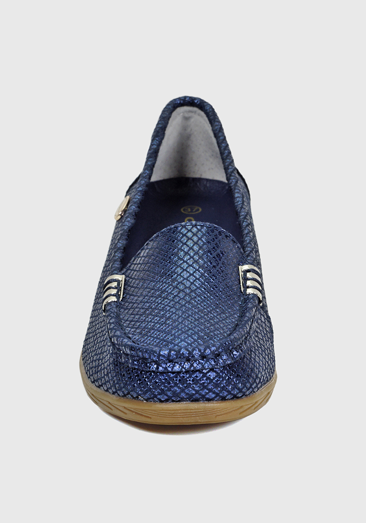 MOCASINES MUJER DEGAS CUERO AZUL HELEN SNAKE XF7716S24NSK - 3