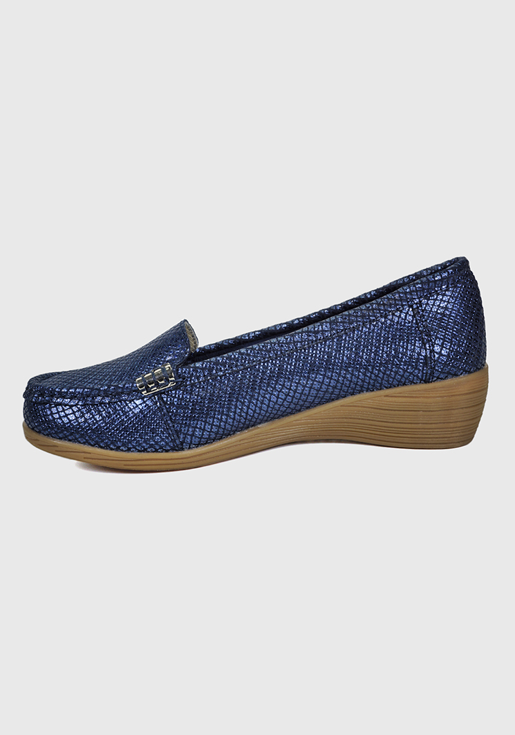 MOCASINES MUJER DEGAS CUERO AZUL HELEN SNAKE XF7716S24NSK - 5