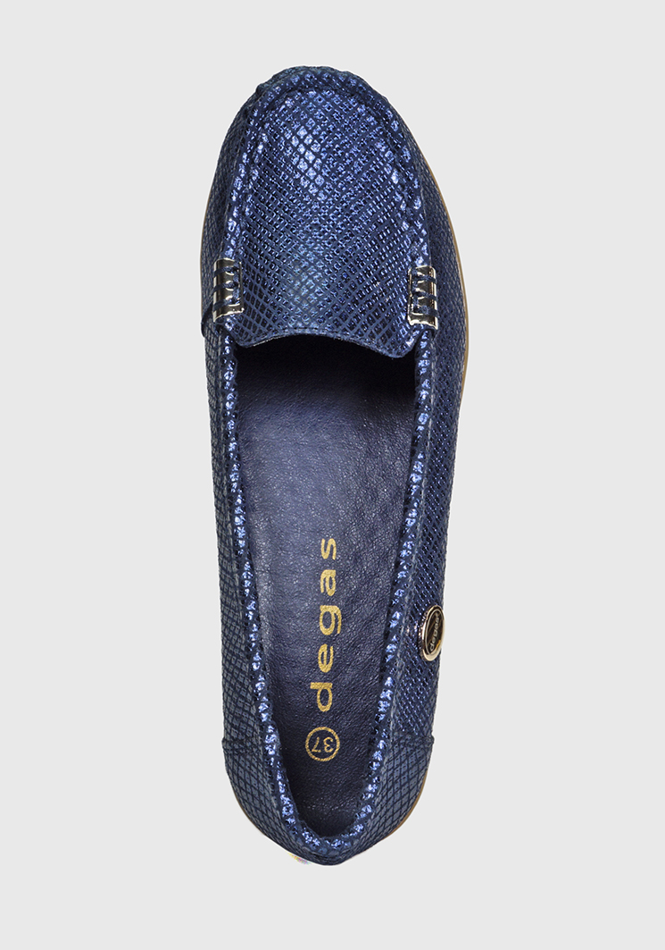 MOCASINES MUJER DEGAS CUERO AZUL HELEN SNAKE XF7716S24NSK - 7