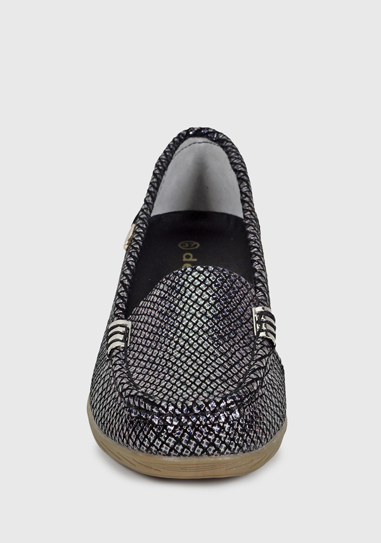MOCASINES MUJER DEGAS CUERO NEGRO HELEN SNAKE XF7716S24BSK - 3