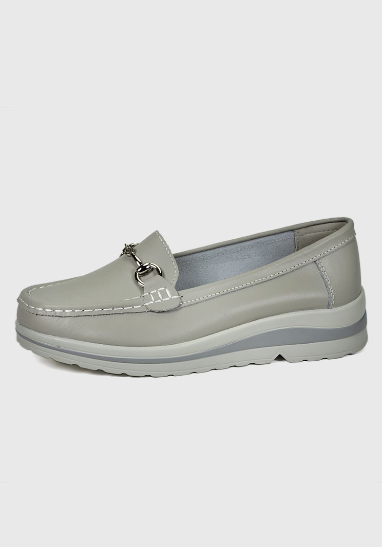 MOCASÍN CUERO MARGY GRIS - 2