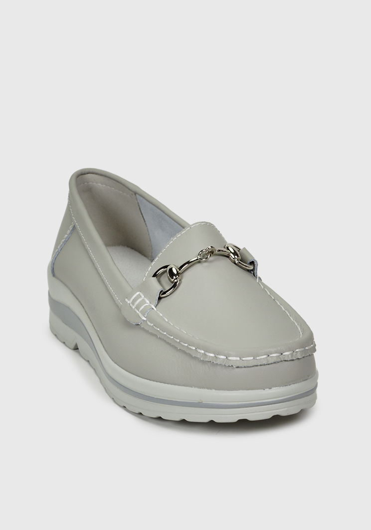 MOCASÍN CUERO MARGY GRIS - 3