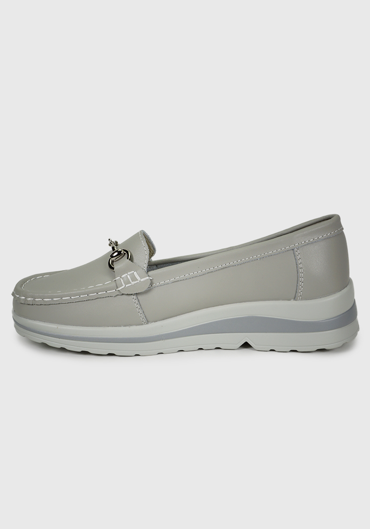MOCASÍN CUERO MARGY GRIS - 5