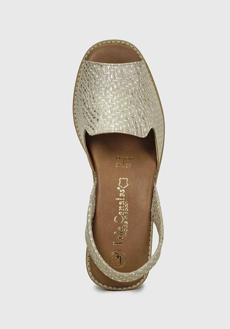 SANDALIAS MUJER DEGAS CUERO BEIGE GIGI METALIZADO PS4021S24TBE - 7