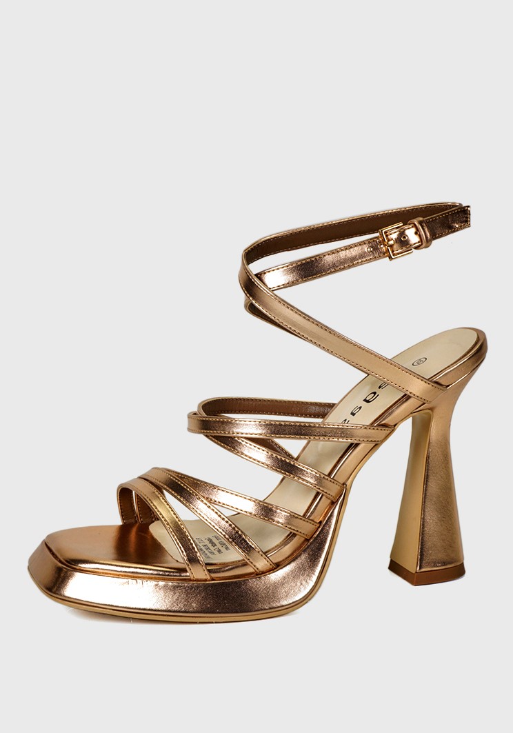 SANDALIA CUERO DAMILA DORADO - 1