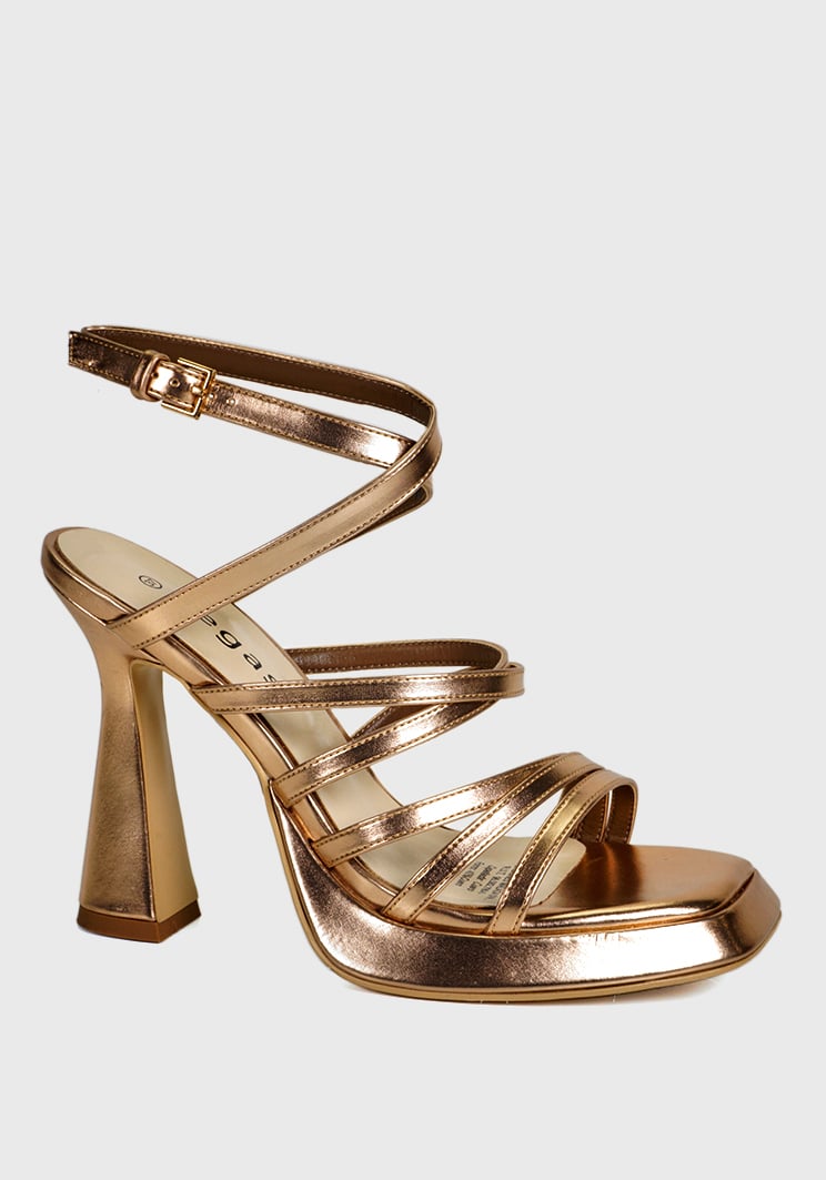 SANDALIA CUERO DAMILA DORADO - 2