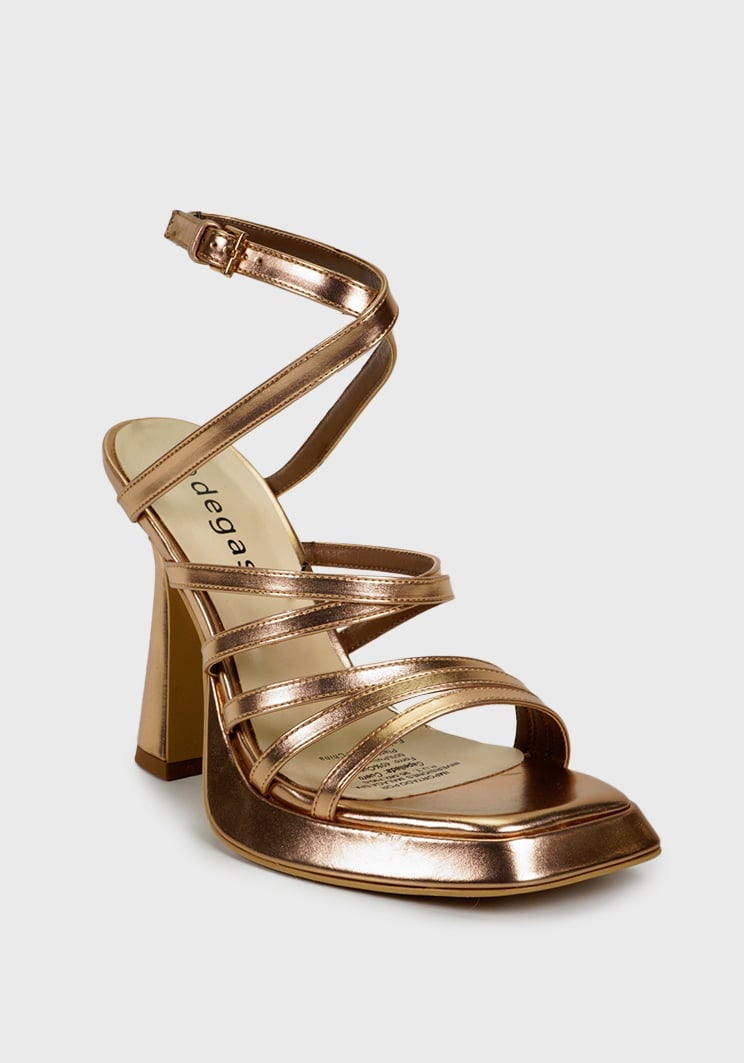 SANDALIA CUERO DAMILA DORADO - 4
