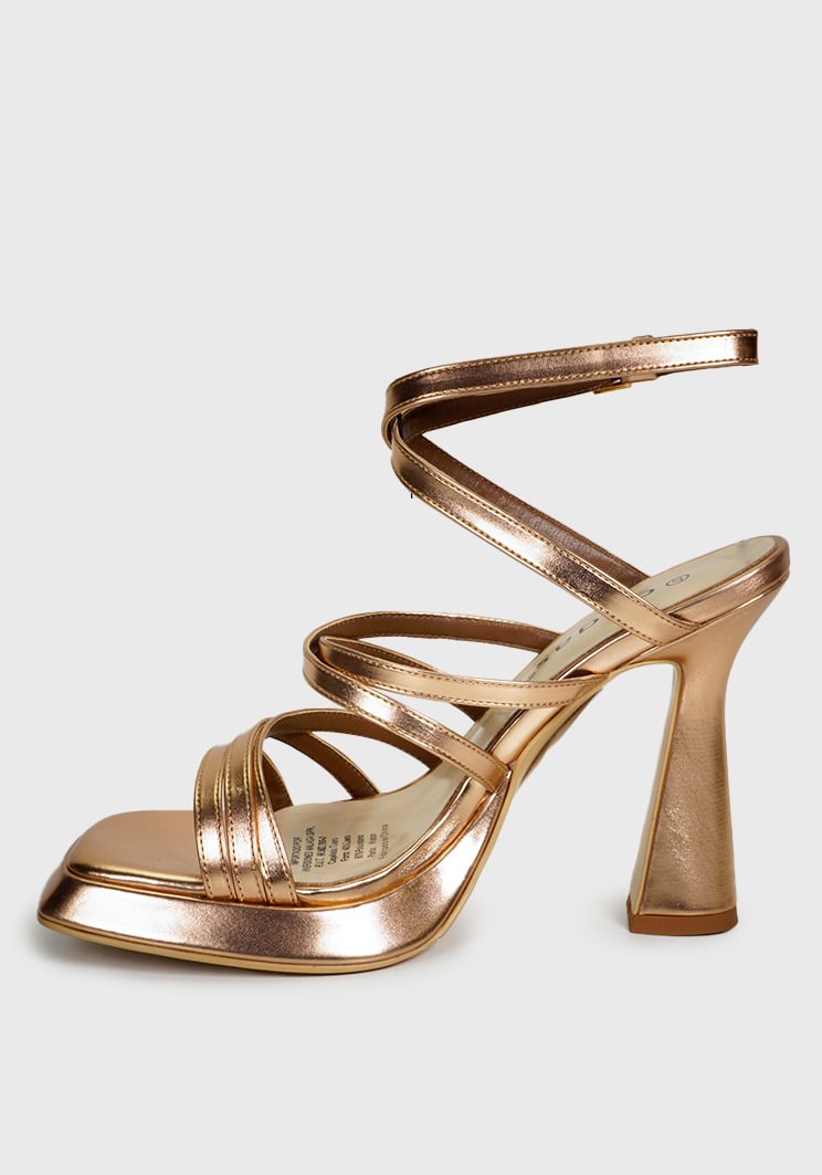 SANDALIA CUERO DAMILA DORADO - 5