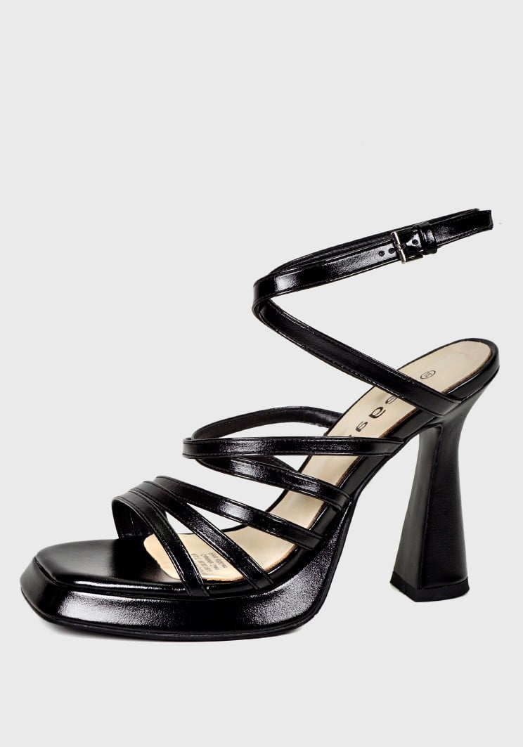 SANDALIA CUERO DAMILA NEGRO - 1