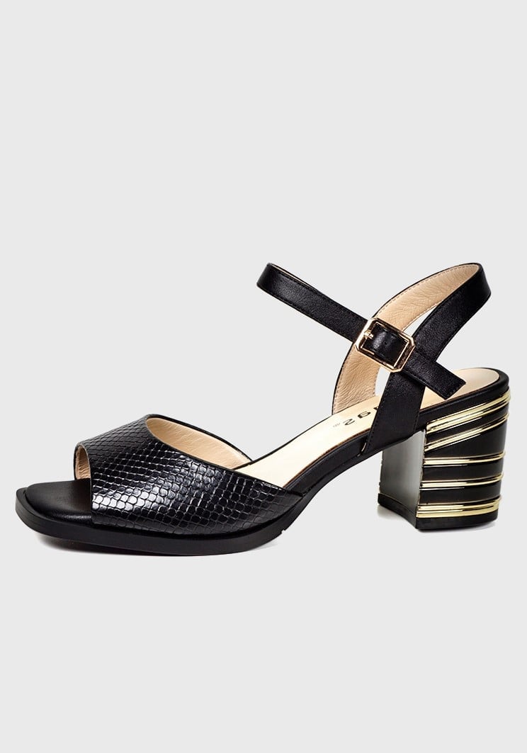 SANDALIAS MUJER DEGAS CUERO NEGRO JAVI CH0302S24BLK - 1