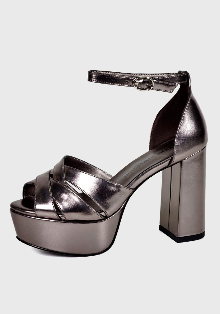 SANDALIAS MUJER EDA MANZINI AMINTA PLATEADO OSCURO CHE267S24PEW - 2