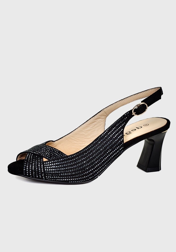 SANDALIAS MUJER DEGAS CUERO NEGRO JAMILA CON BRILLOS CH0549S24BKD - 1