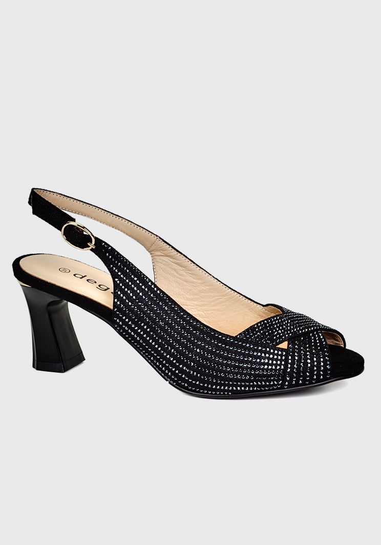 SANDALIAS MUJER DEGAS CUERO NEGRO JAMILA CON BRILLOS CH0549S24BKD - 2