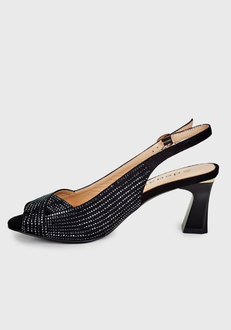 SANDALIAS MUJER DEGAS CUERO NEGRO JAMILA CON BRILLOS CH0549S24BKD - 5