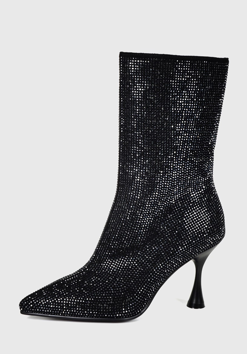BOTÍN NEGRO DIVANI BRILLANTE FORMAL - 2