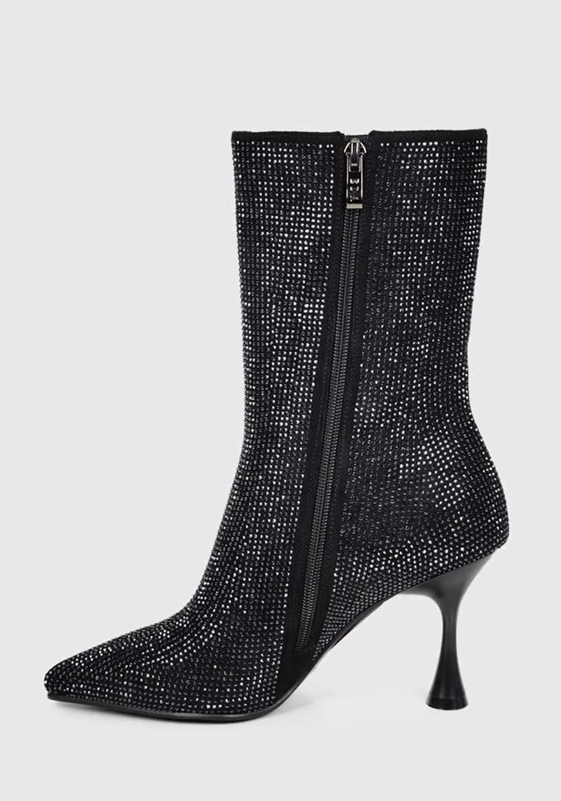 BOTÍN NEGRO DIVANI BRILLANTE FORMAL - 5