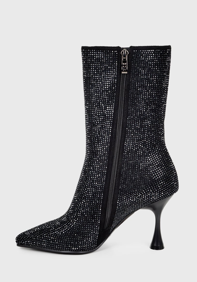 BOTÍN NEGRO DIVANI BRILLANTE FORMAL - 7