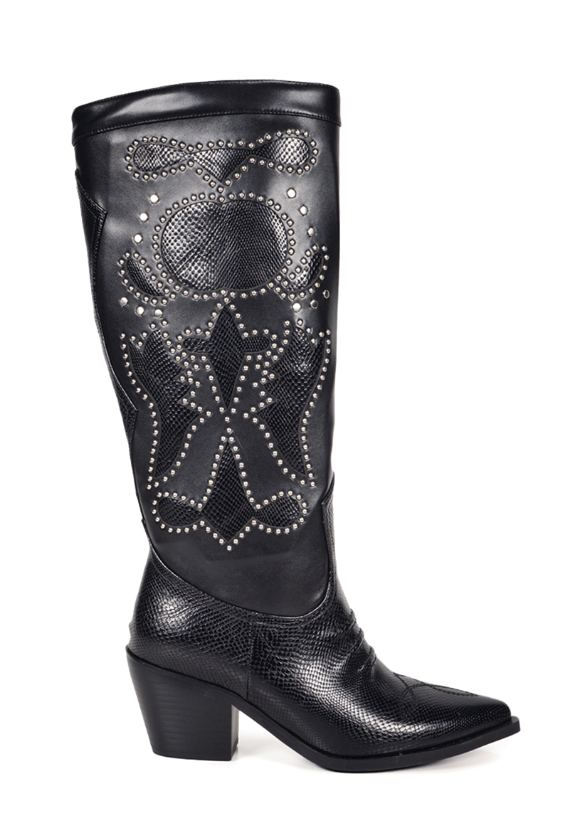 BOTAS MUJER EDA MANZINI CUERO NEGRO NABILA TACHAS CHE342W24BLK - 1