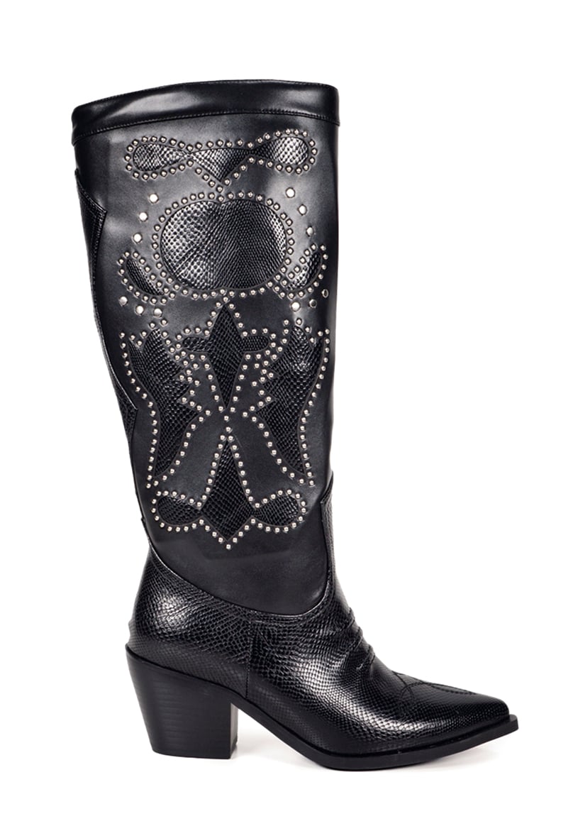 BOTAS MUJER EDA MANZINI CUERO NEGRO NABILA TACHAS CHE342W24BLK