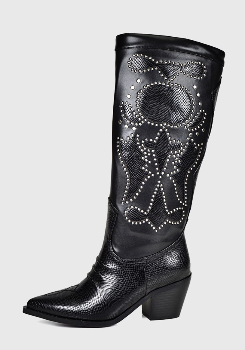 BOTAS MUJER EDA MANZINI CUERO NEGRO NABILA TACHAS CHE342W24BLK - 2