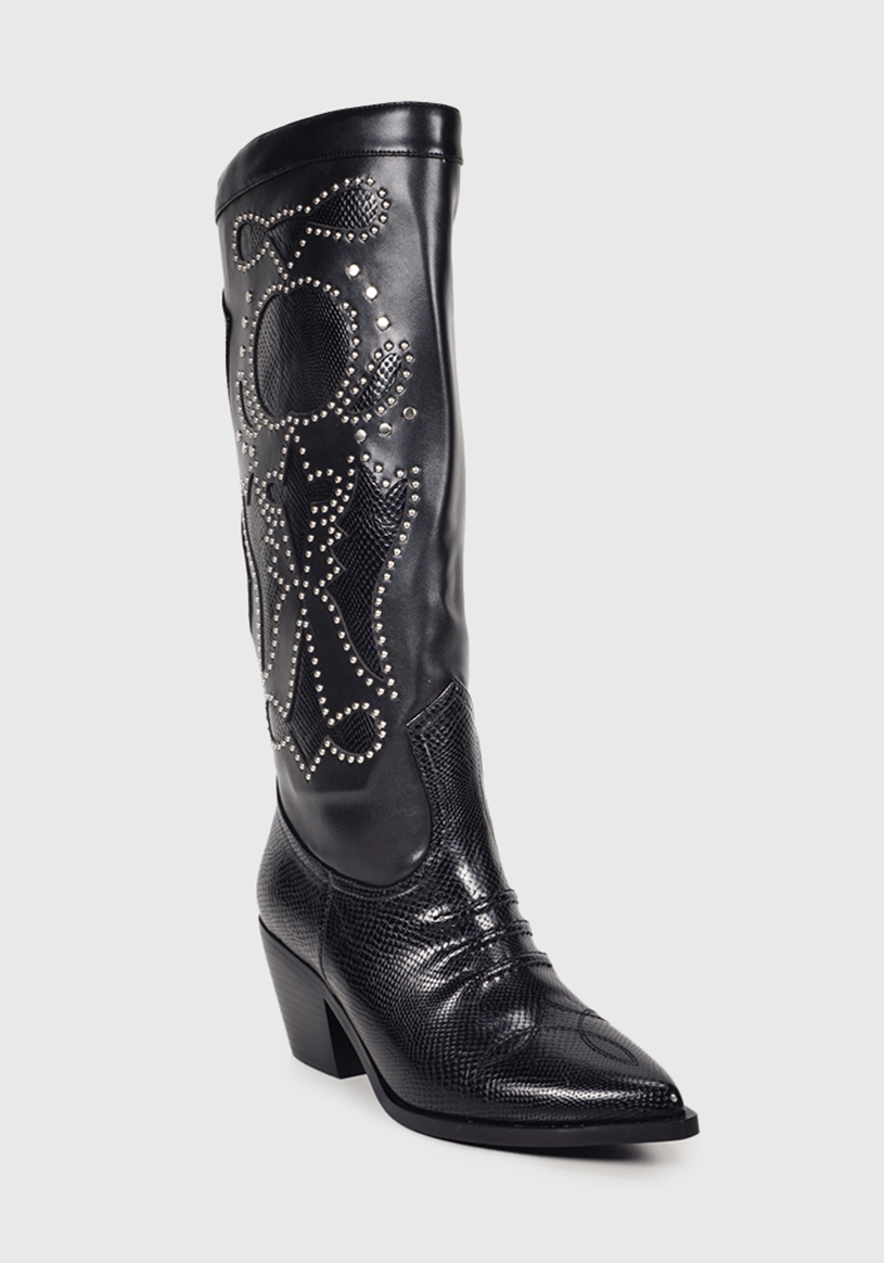 BOTAS MUJER EDA MANZINI CUERO NEGRO NABILA TACHAS CHE342W24BLK - 3