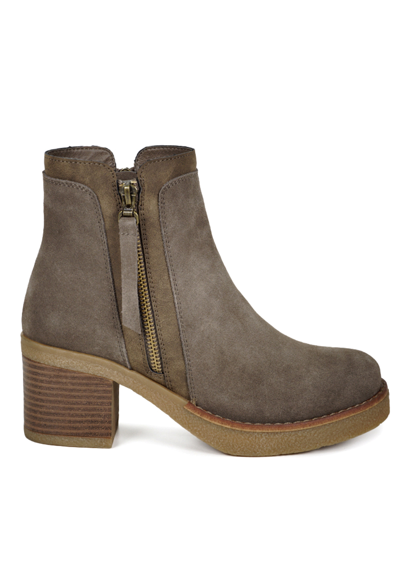 BOTÍN CUERO TAUPE MANIER CASUAL - 1
