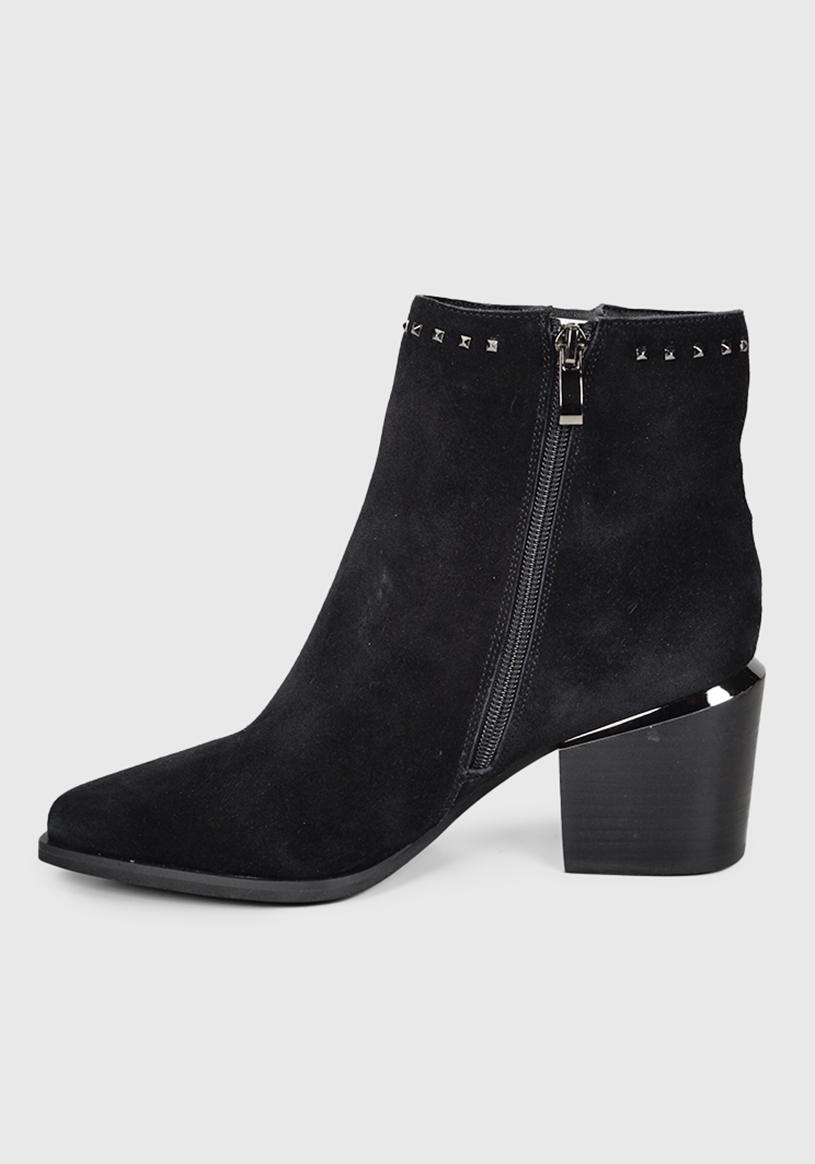 BOTÍN CUERO NEGRO XAMILA CASUAL - 5