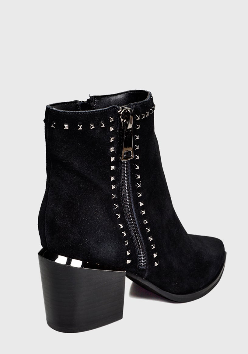 BOTÍN CUERO NEGRO XAMILA CASUAL - 7