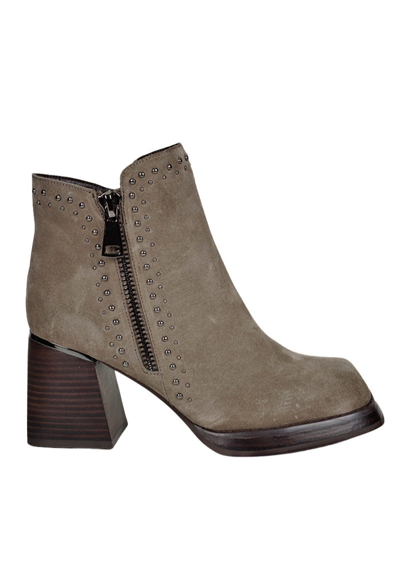 BOTÍN CUERO TAUPE DONNA CASUAL - 1
