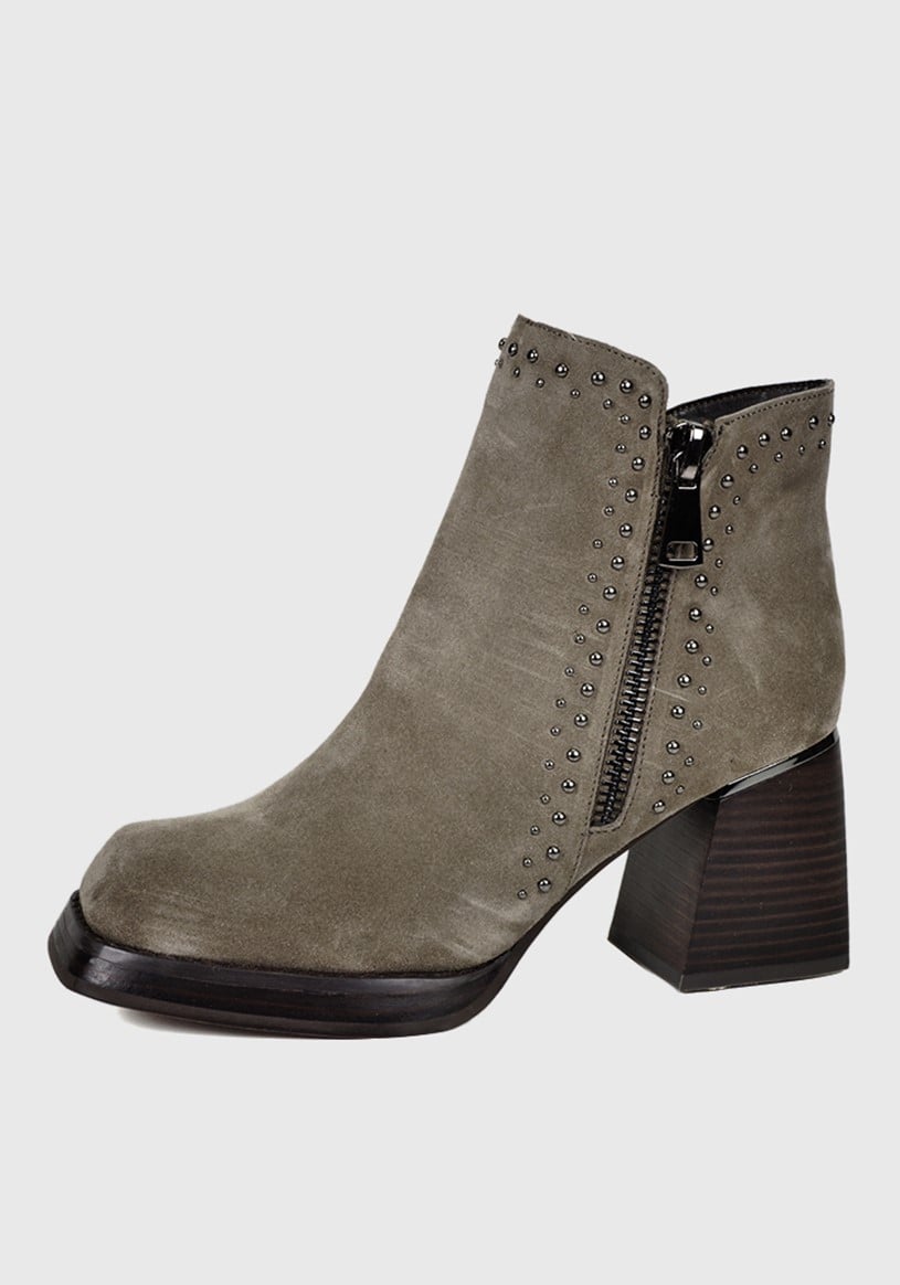 BOTÍN CUERO TAUPE DONNA CASUAL - 3